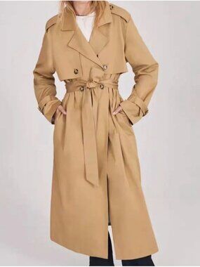 Favorite Daughter The Charles Belted Trench Coat NWT Tan Size L